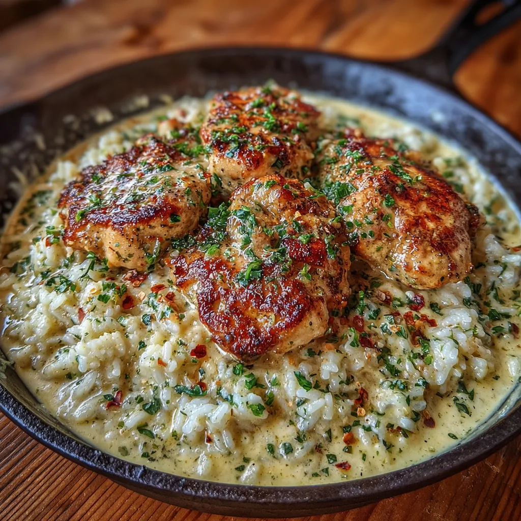 Creamy Smothered Chicken and Rice