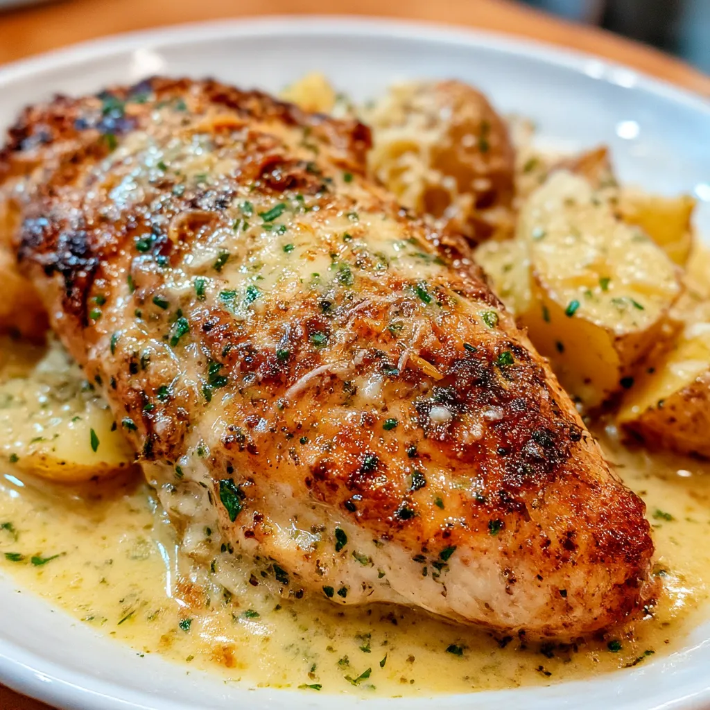 Garlic Parmesan Crockpot Chicken and Potatoes