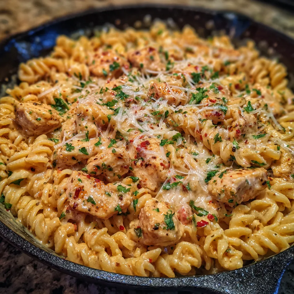 Cajun Garlic Chicken Rotini Skillet