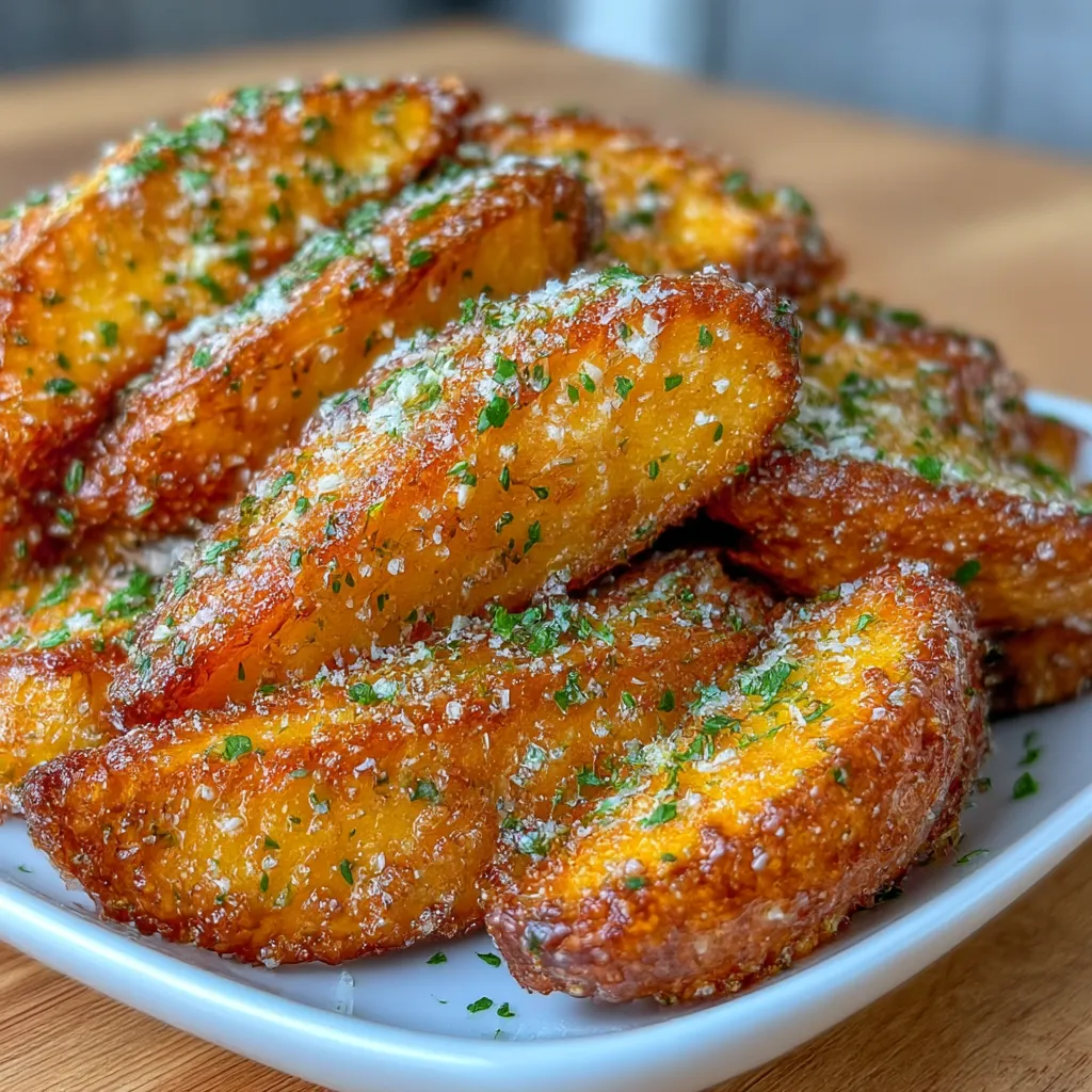 Crispy Garlic Parmesan Potato Wedges