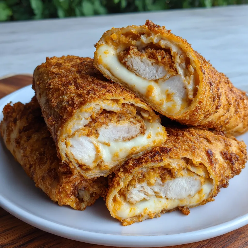Crunchy Crispy Air Fryer Chicken and Mozzarella Wraps