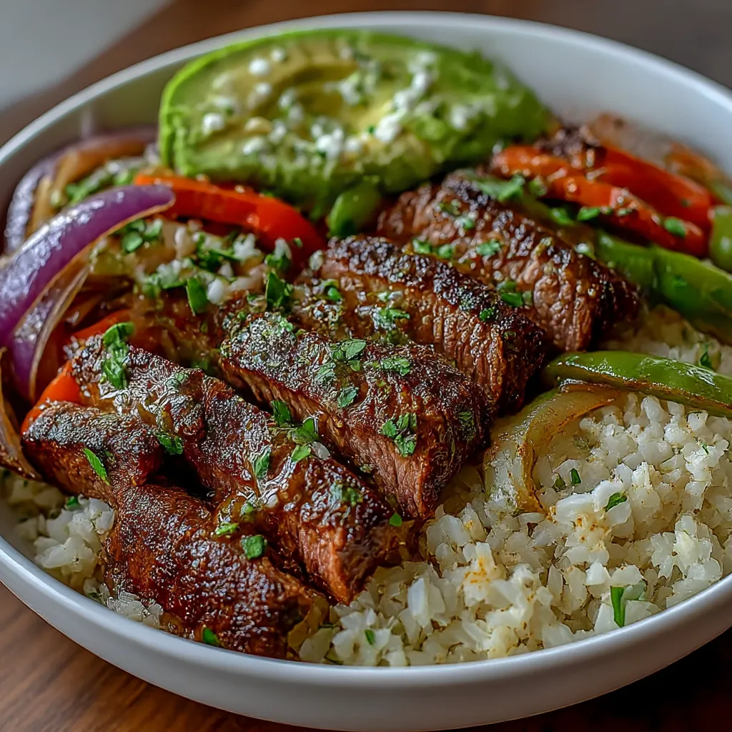High Protein Steak Fajita Bowl