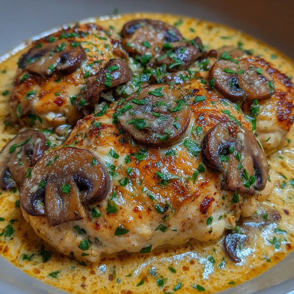 Keto Garlic Mushroom Chicken Casserole