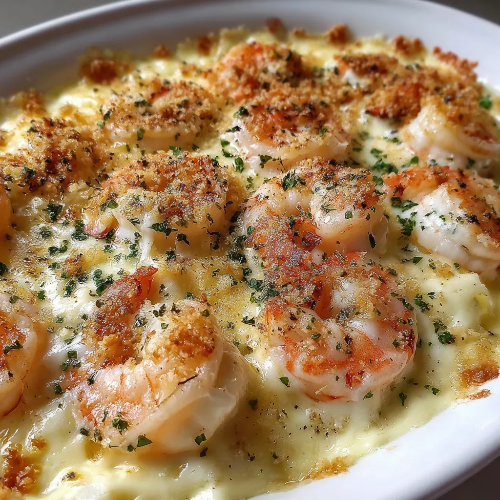 Keto Garlic Shrimp Au Gratin