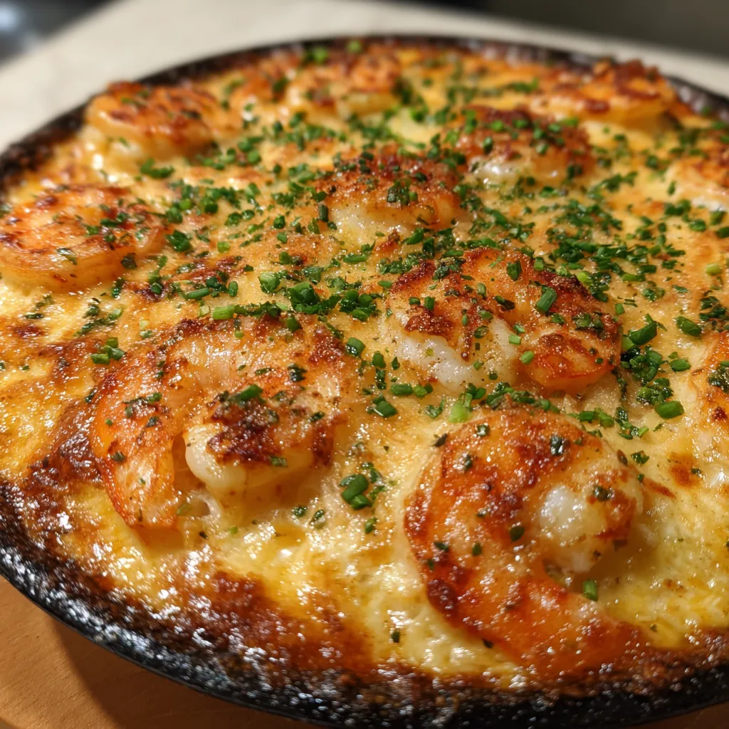 Keto Garlic Shrimp Au Gratin