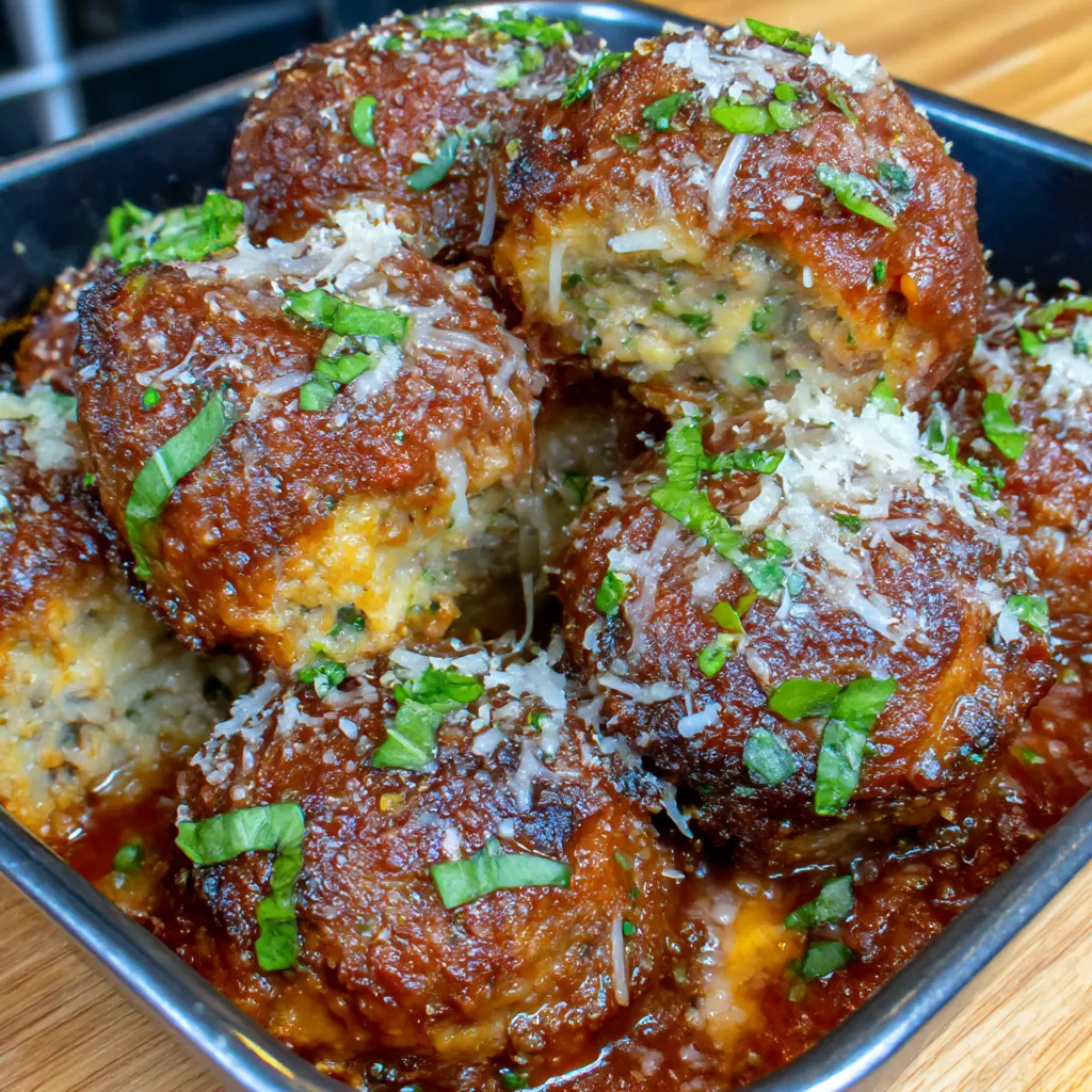 Keto Meatball Parmesan Casserole