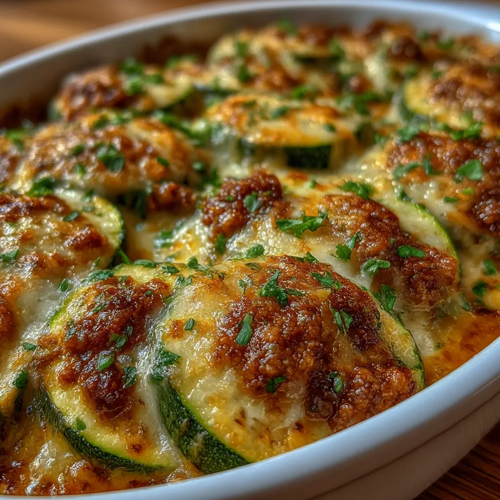 Low-Carb Ground Beef Zucchini Bake