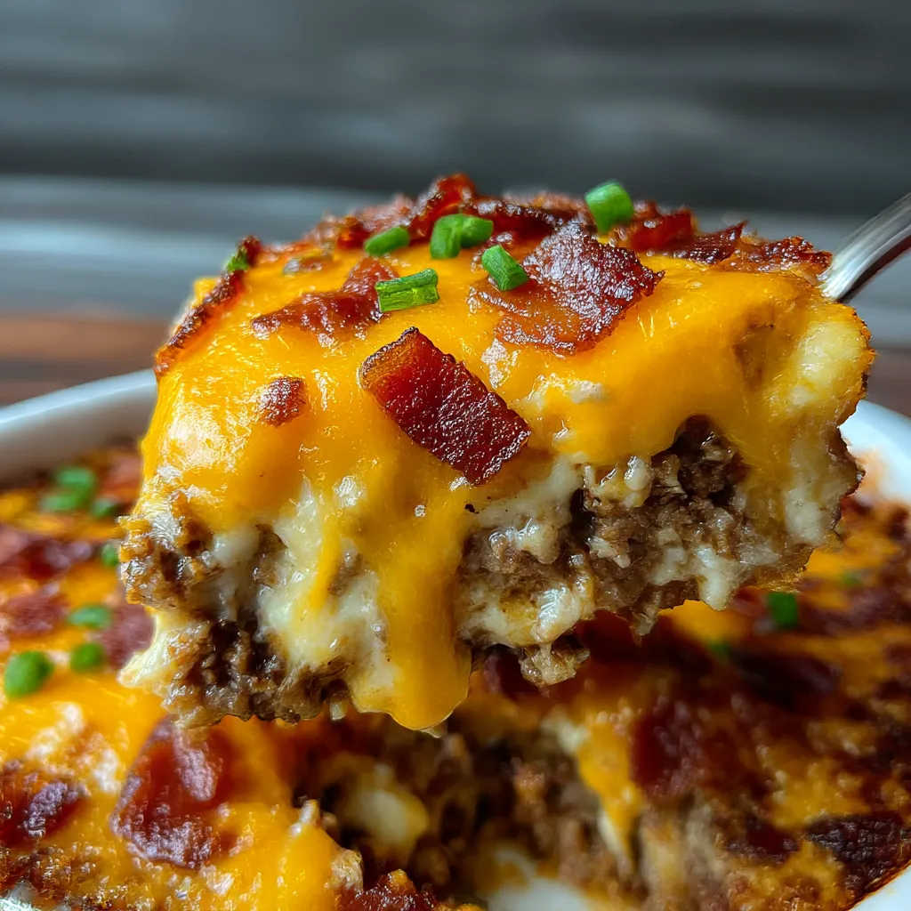 Low-Carb Turkey Bacon Cheeseburger Casserole