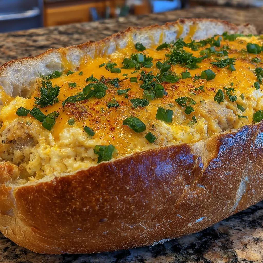 Christmas Morning Quiche Baguette