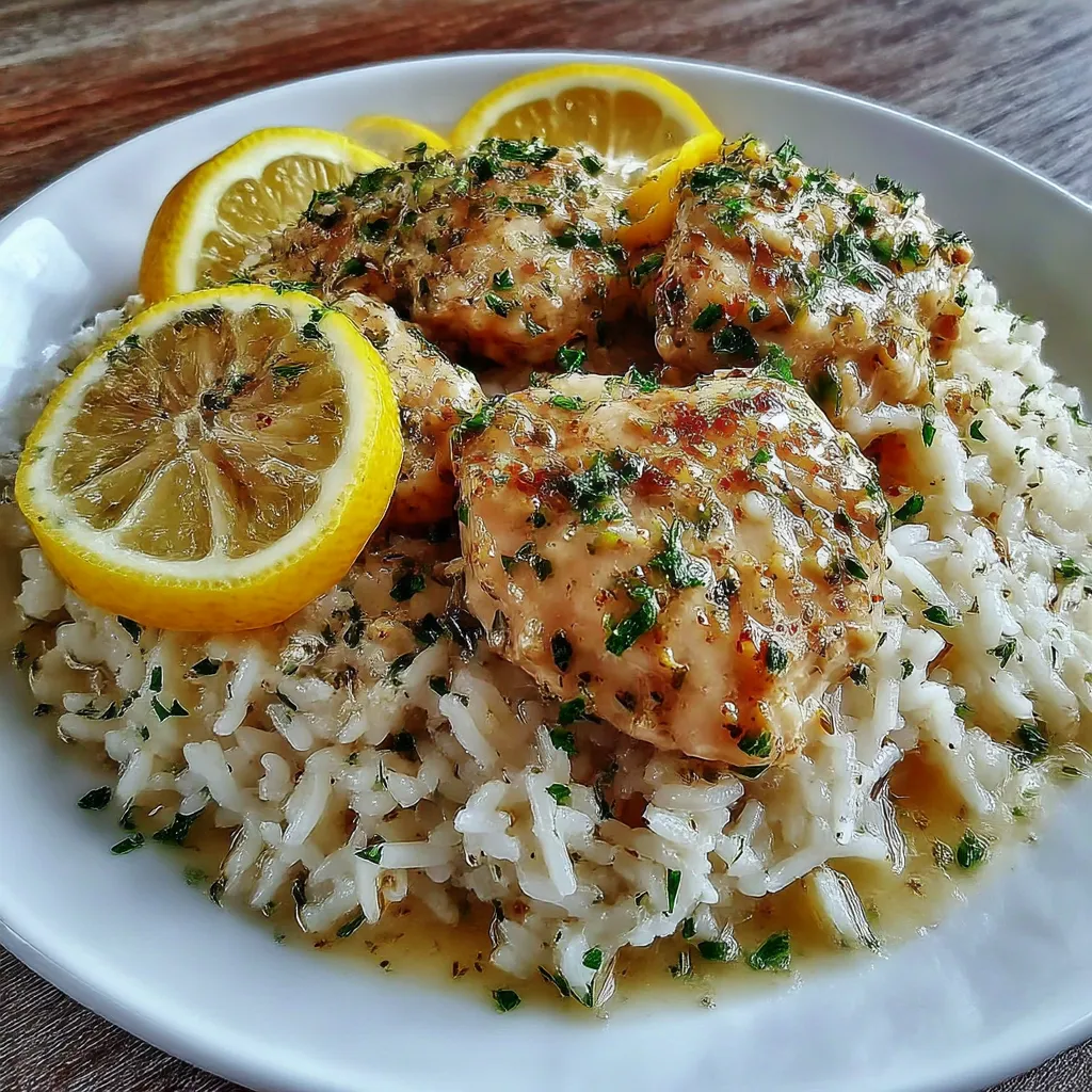 Slow Cooker Lemon Herb Chicken and Rice