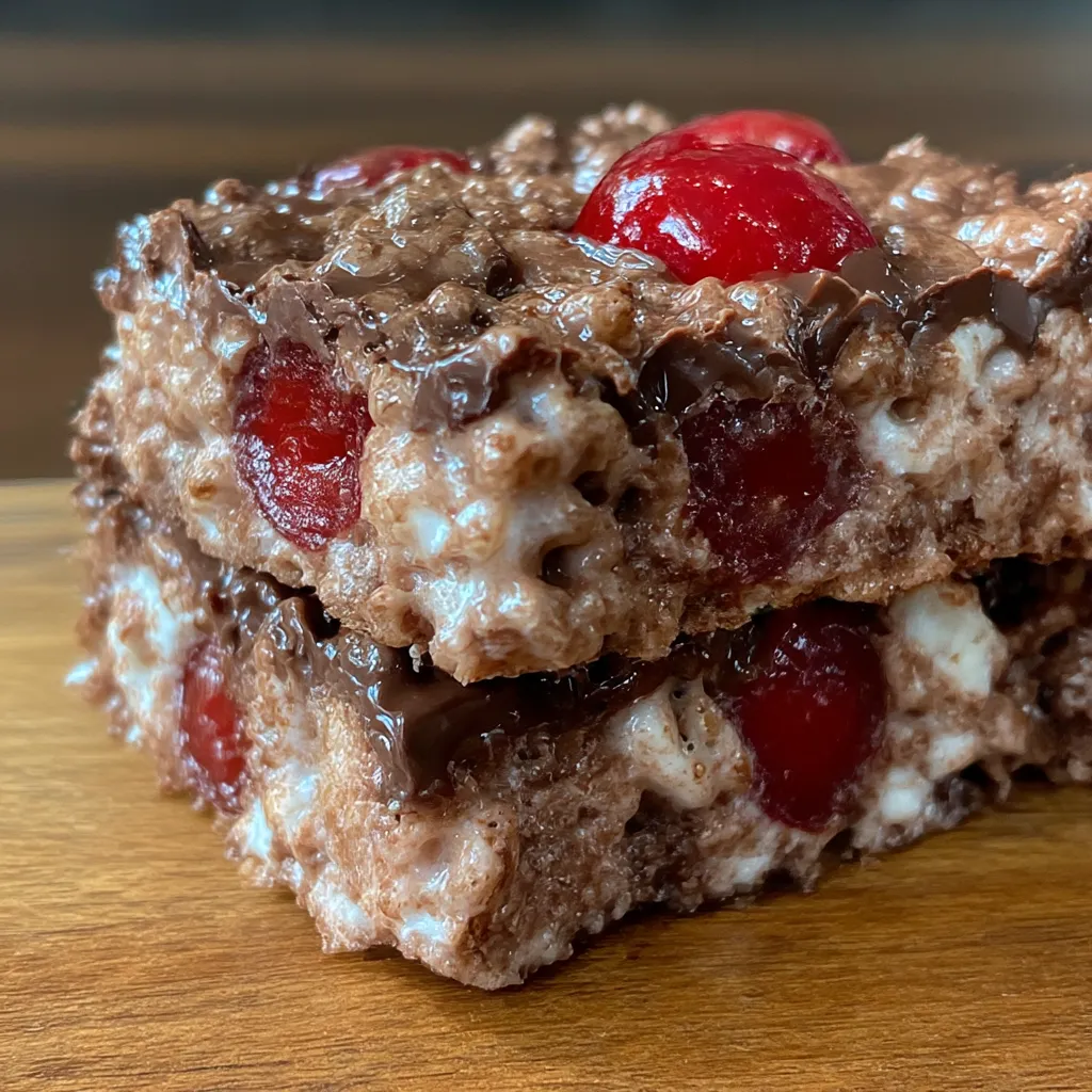 Chocolate Covered Cherry Rice Krispies Treats