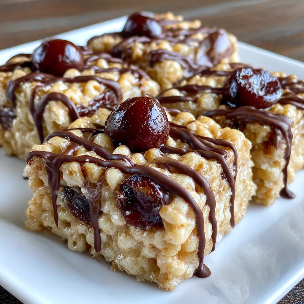 Chocolate Covered Cherry Rice Krispies Treats