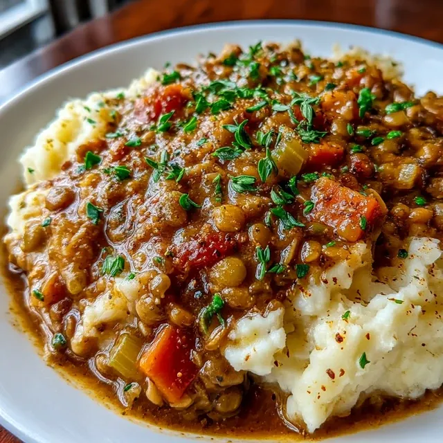 Hearty Lentil Stew with Creamy Mashed Potatoes