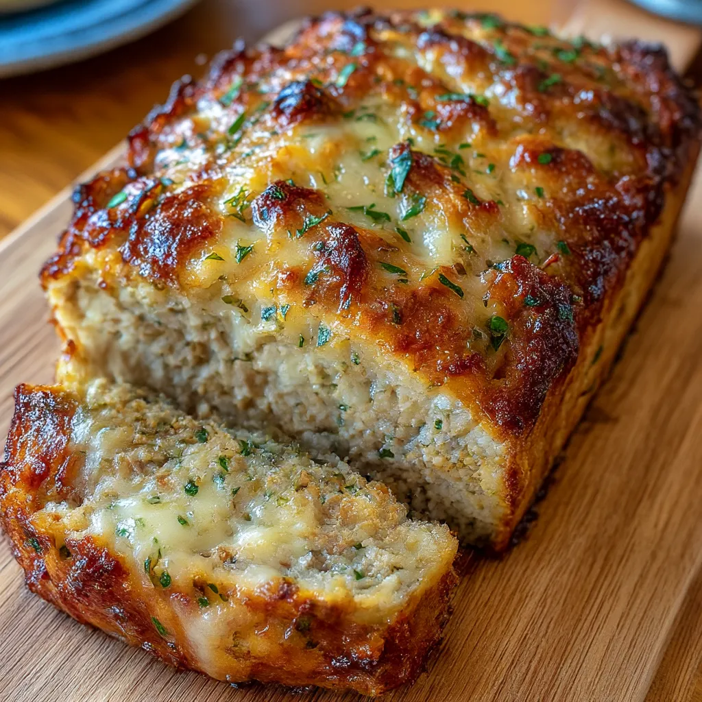 Juicy Garlic Parmesan Chicken Meatloaf