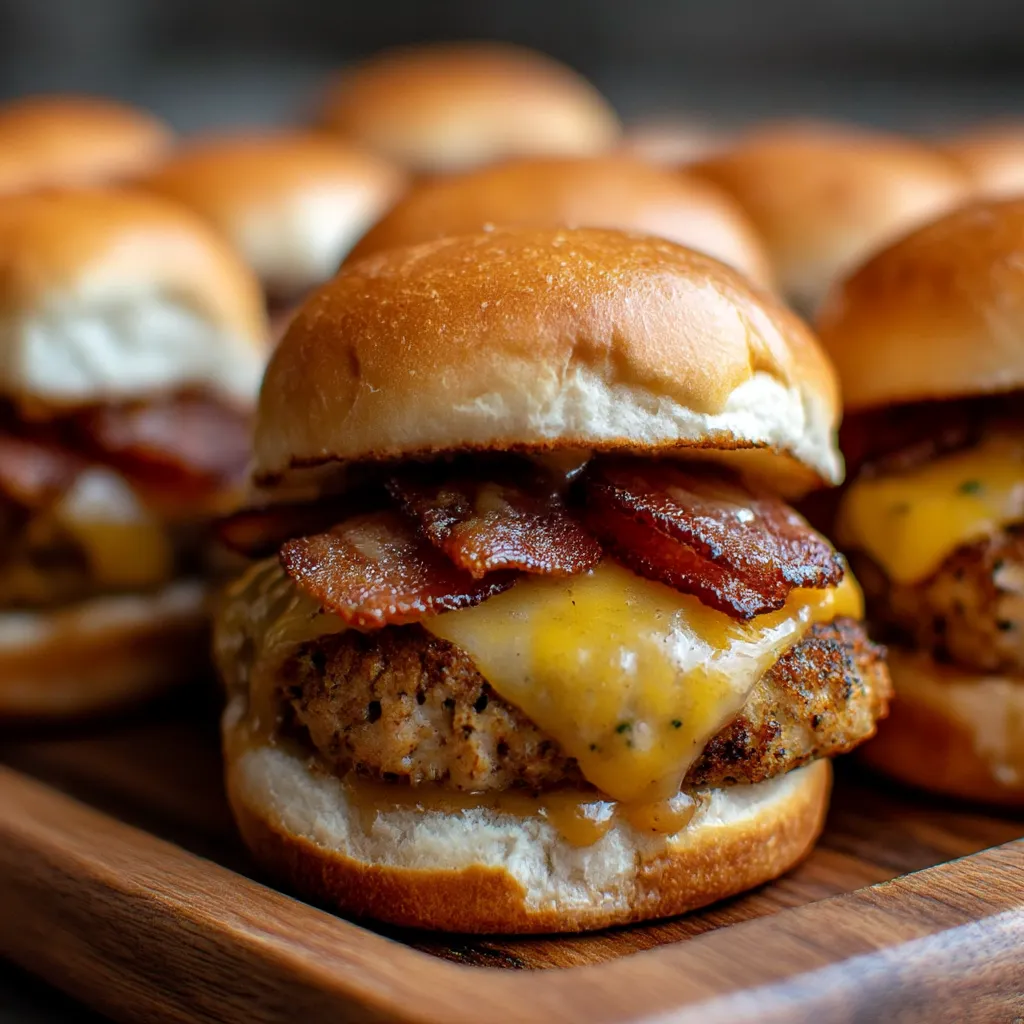 Maple Chicken Turkey Bacon Sliders