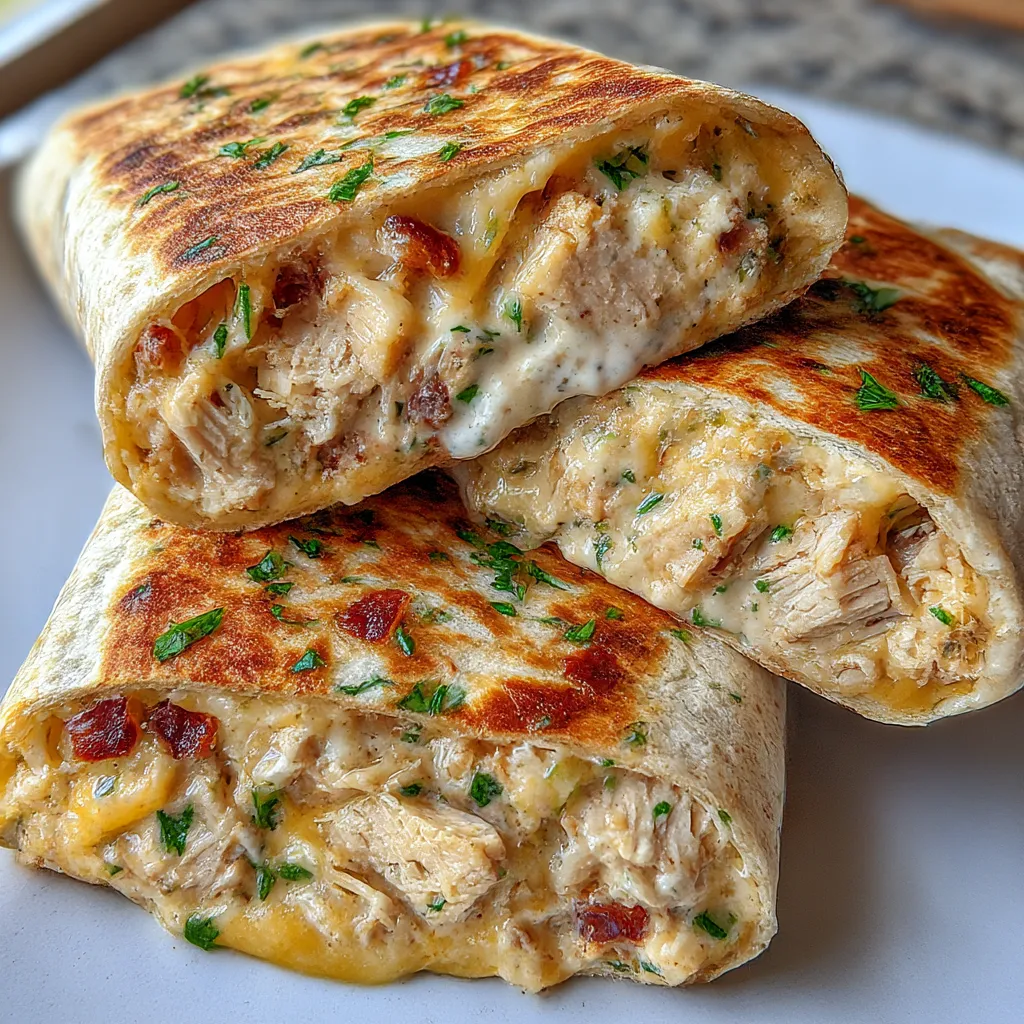 Cheesy Garlic Chicken Wraps