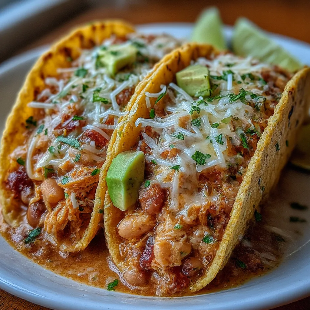 Corn Tortilla White Chicken Chili Tacos