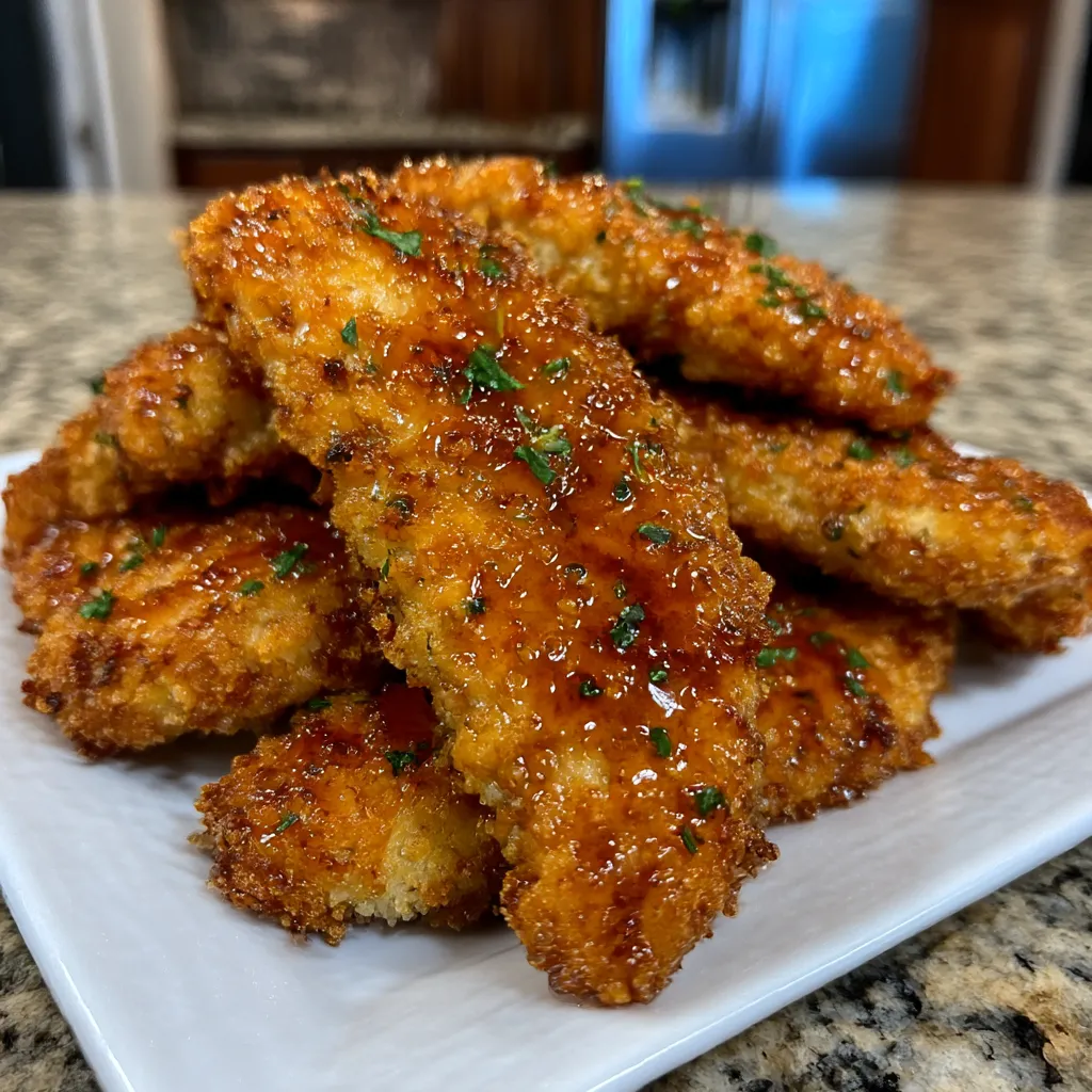 Crispy Air Fryer Honey Butter Garlic Chicken Tenders