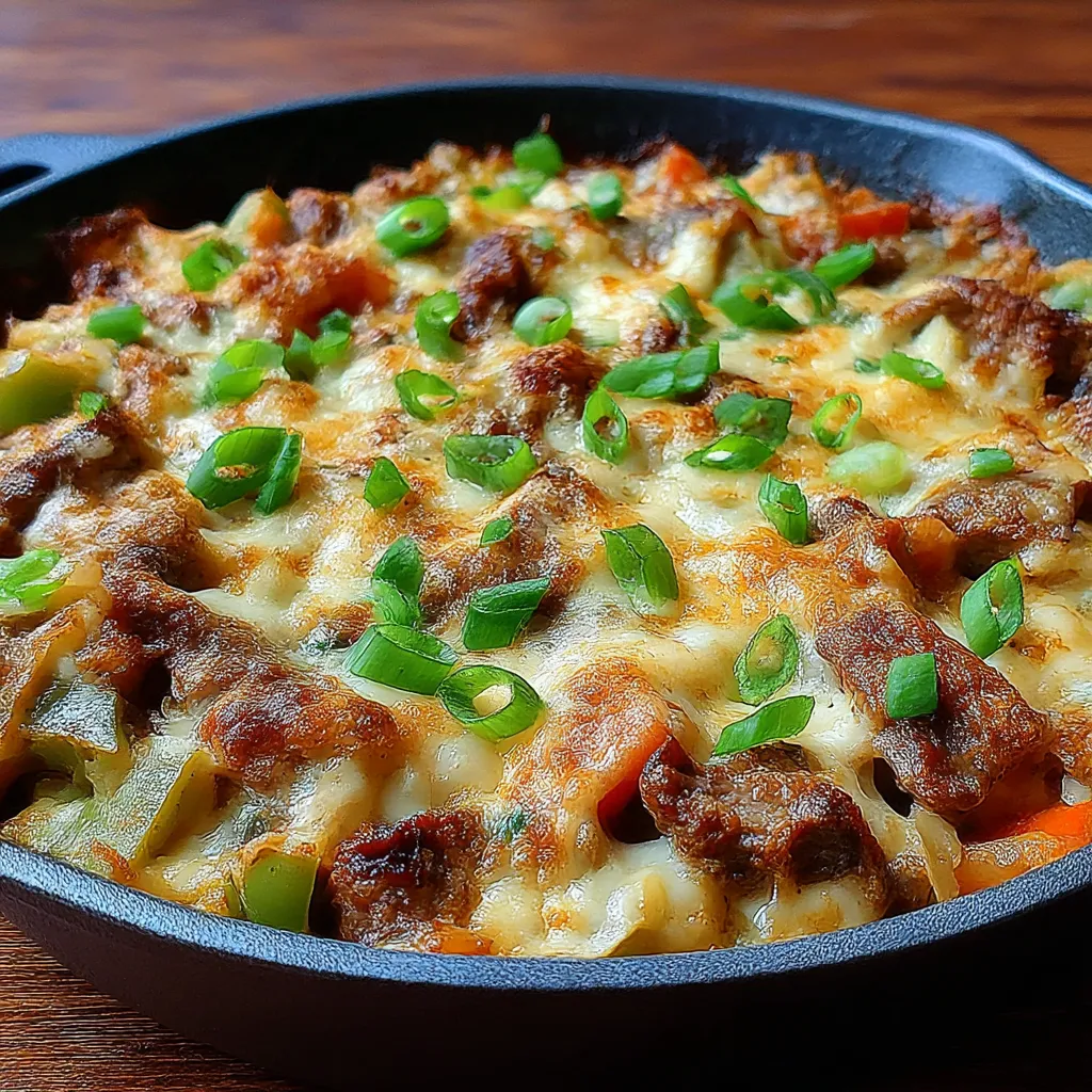 Easy Keto Philly Cheesesteak Casserole