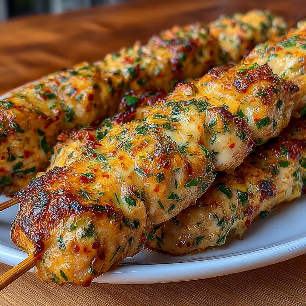 Grilled Ranch Garlic Parmesan Chicken Skewers