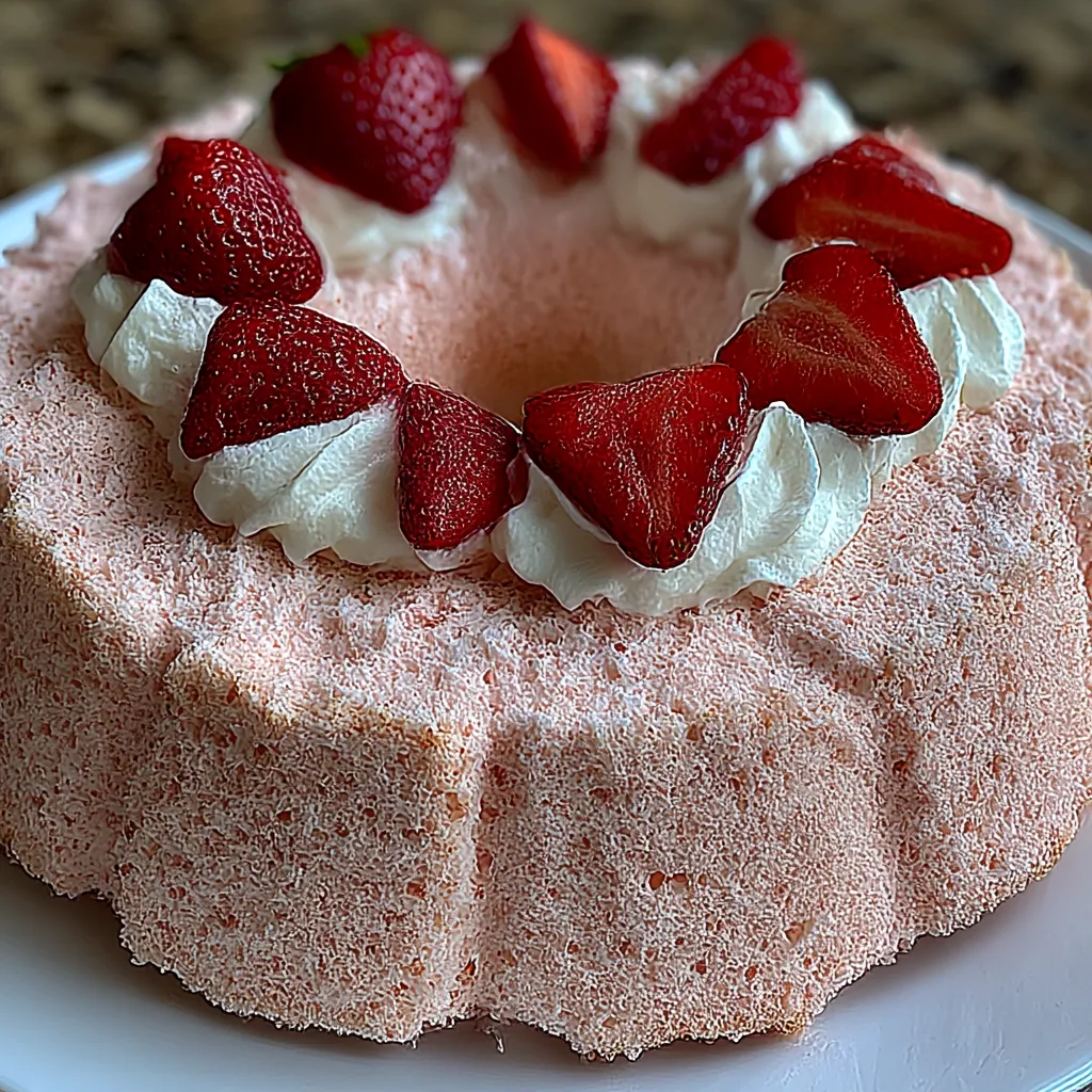Soft Pink Angel Food Cake