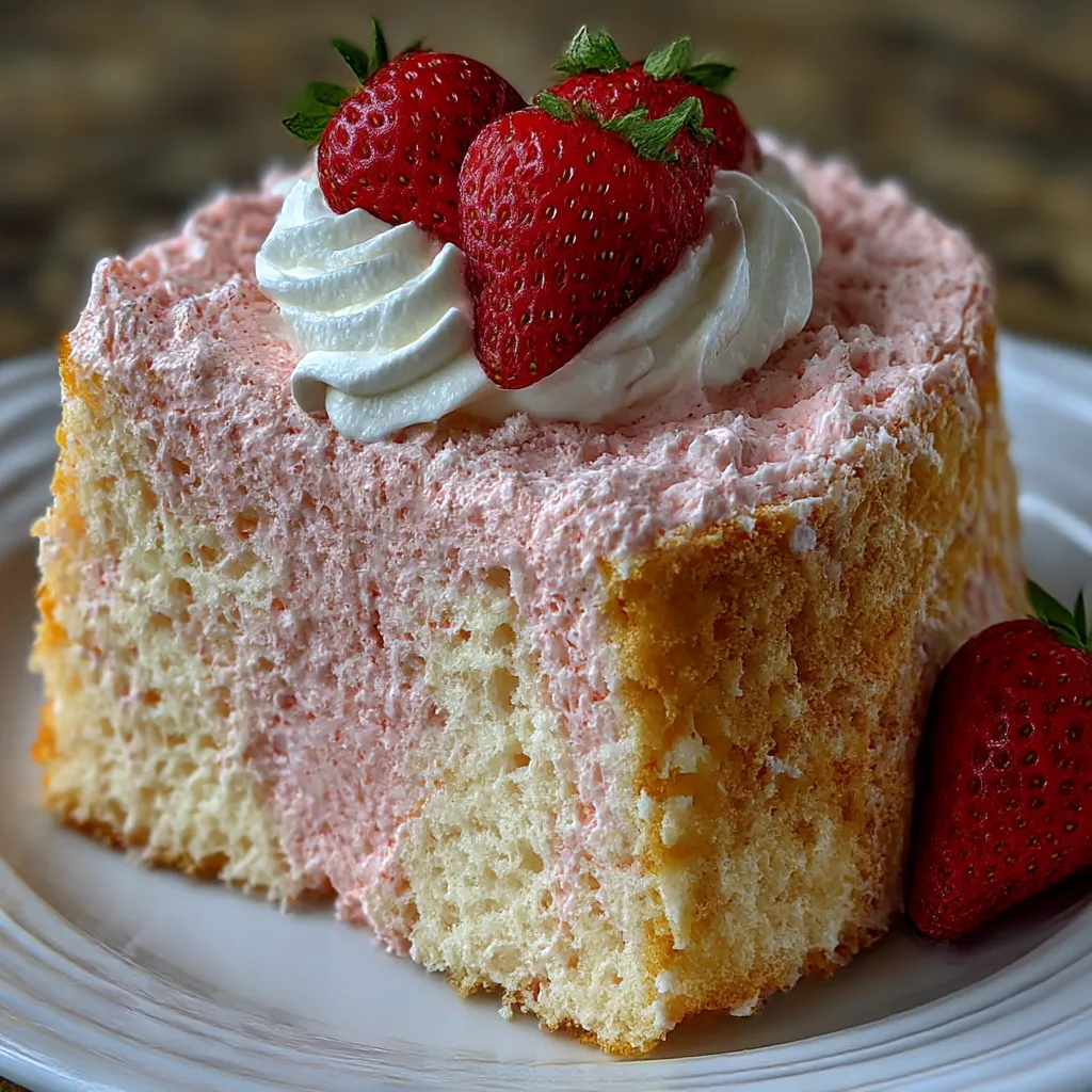 Soft Pink Angel Food Cake