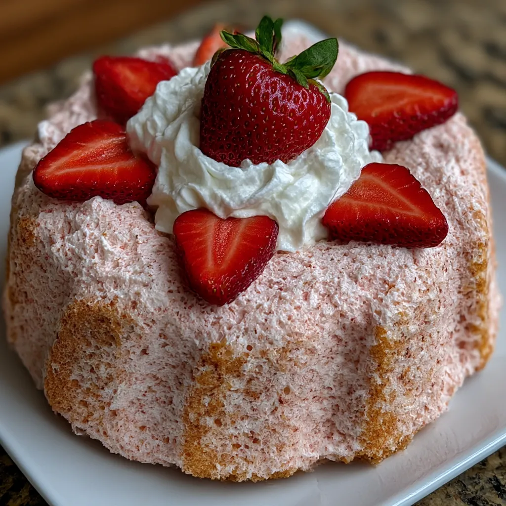 Soft Pink Angel Food Cake