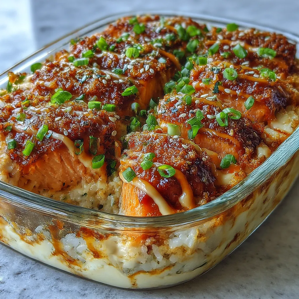 Spicy Salmon Sushi Bake