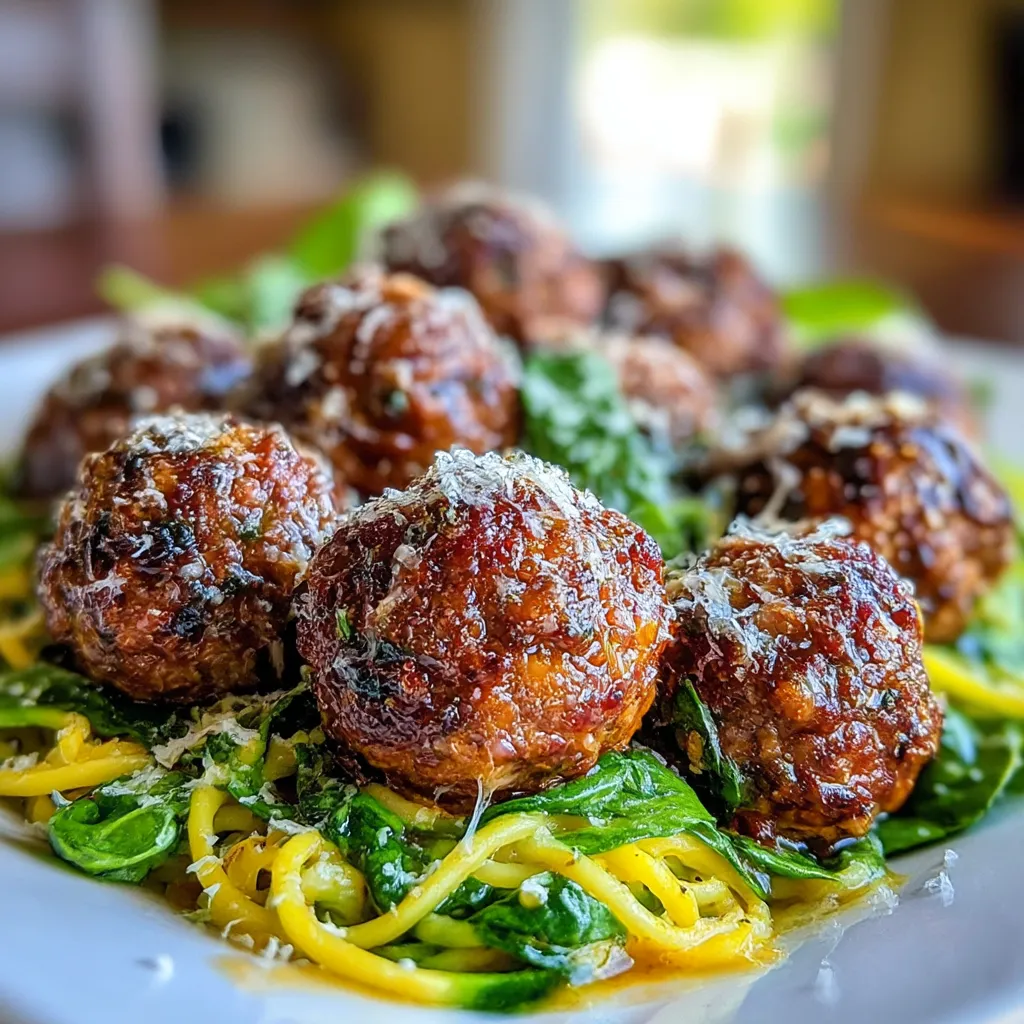 Spinach and Garlic Meatballs