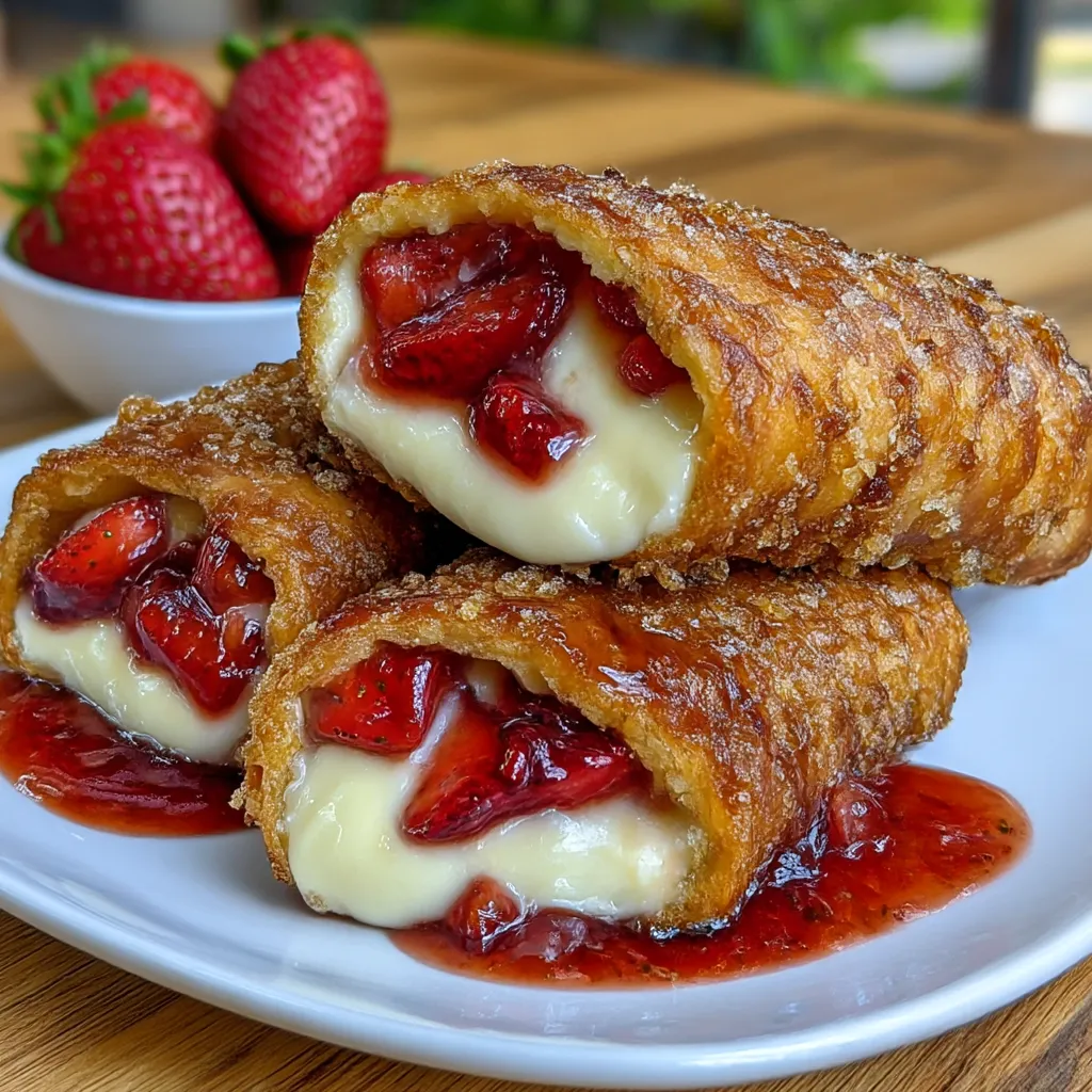 Strawberry Cheesecake Stuffed Eggrolls