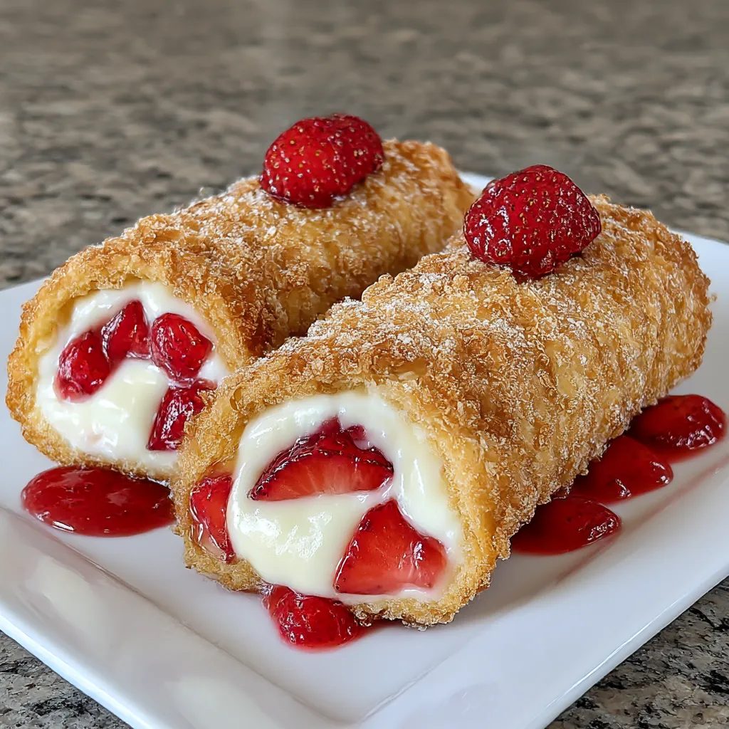 Strawberry Cheesecake Stuffed Eggrolls