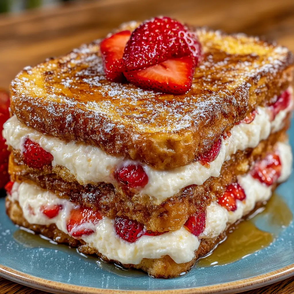 Strawberry Cream Cheese Stuffed French Toast
