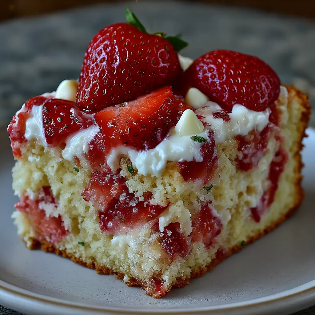 Strawberry Earthquake Cake