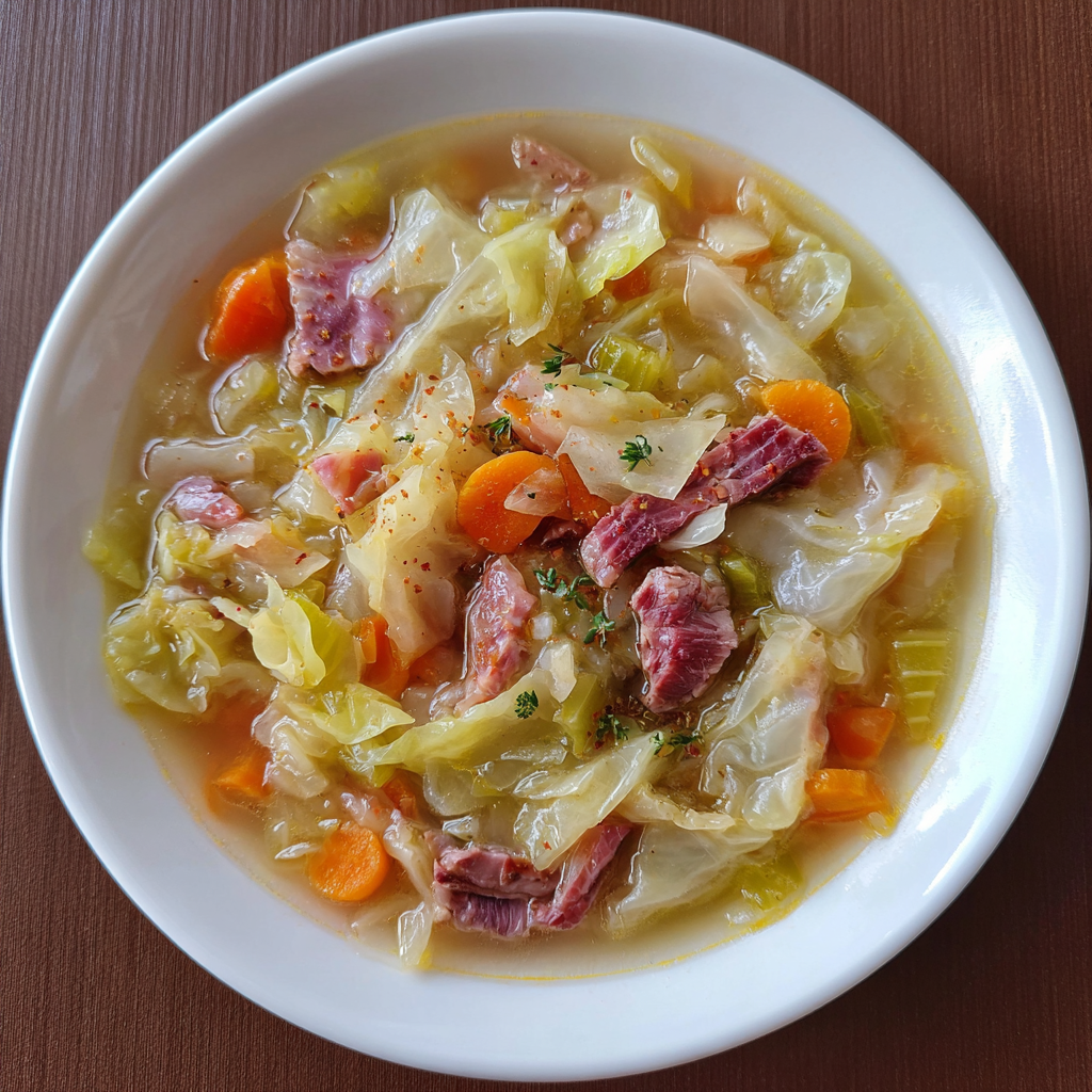 Cabbage Soup with Smoked Beef