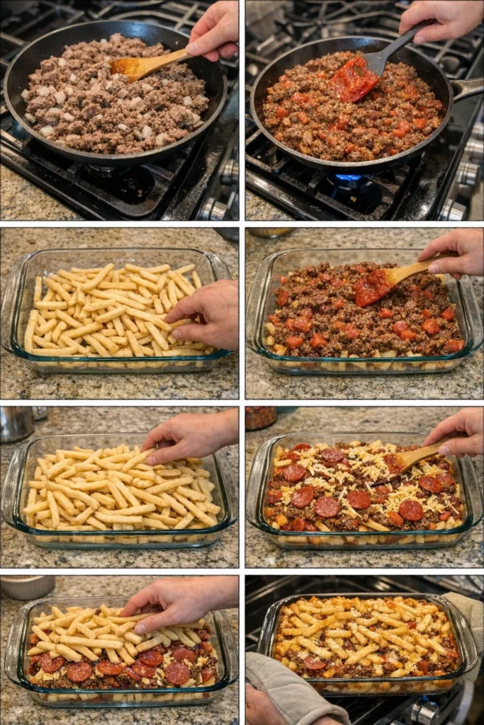 Cheeseburger French Fry Casserole