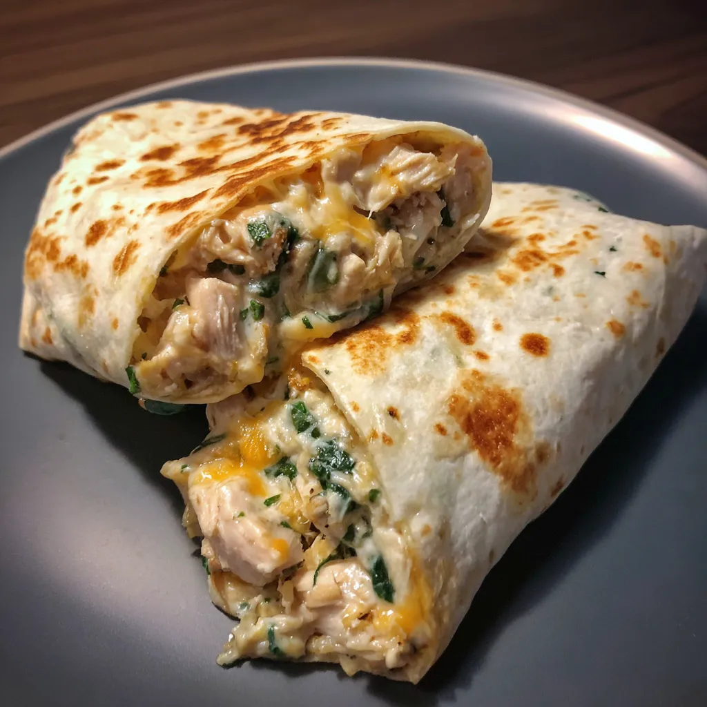 Cheesy Garlic Chicken Wraps