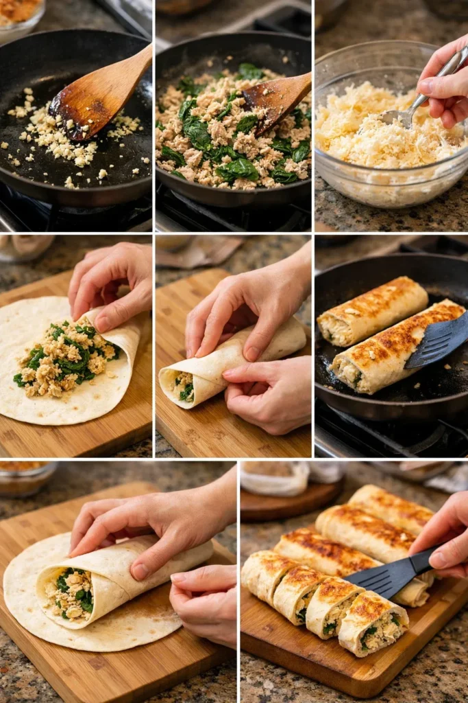 Cheesy Garlic Chicken Wraps