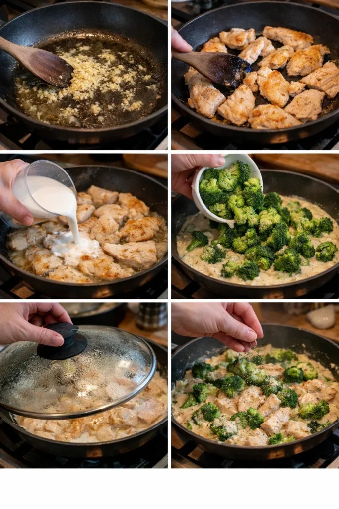 Creamy Garlic Chicken & Broccoli