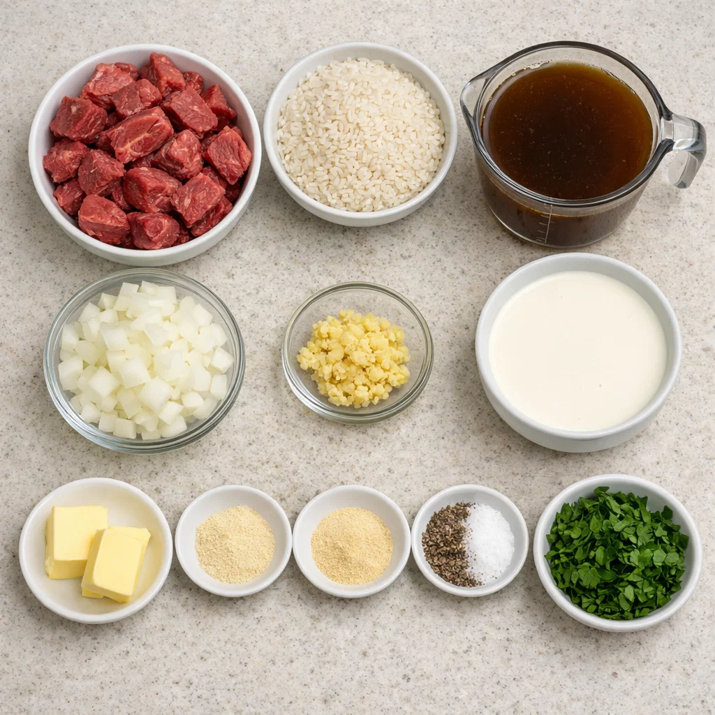 Creamy Smothered Beef and Rice