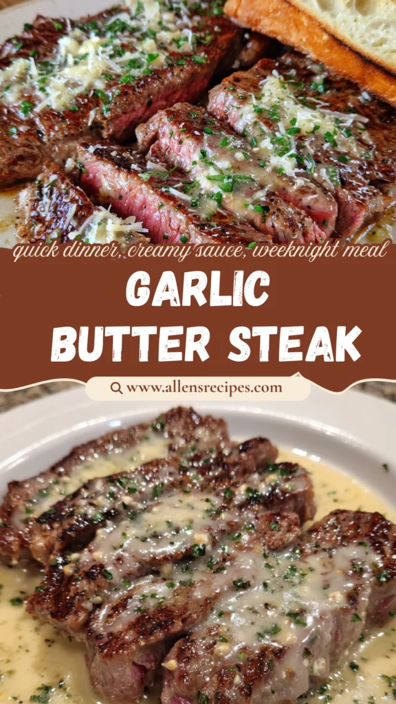 Garlic Butter Steak With Parmesan Cream Sauce