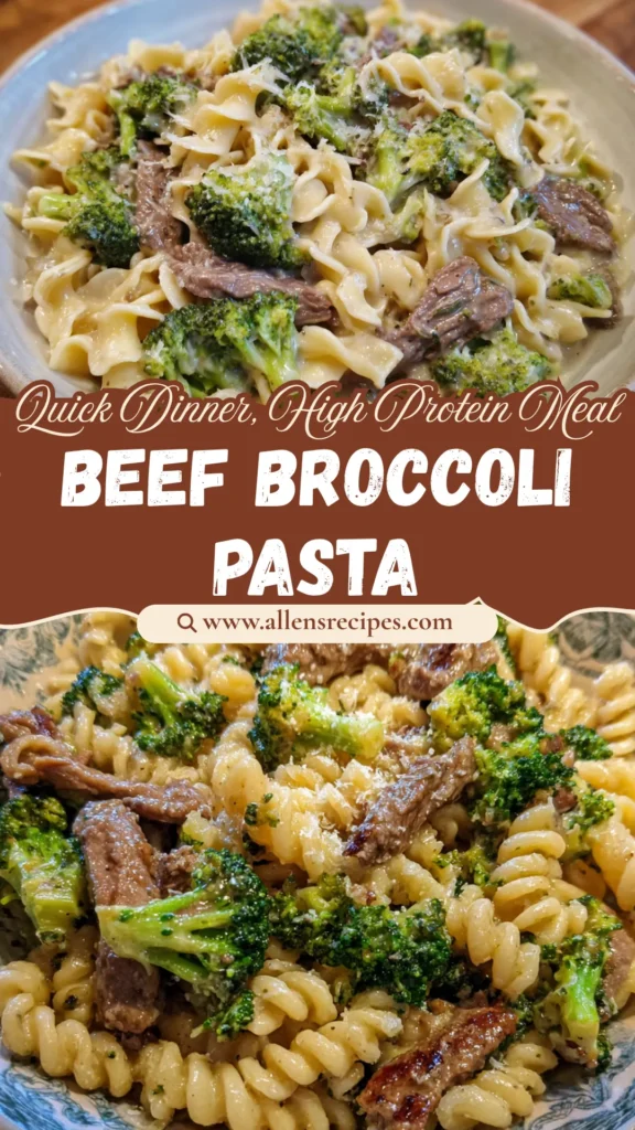 High Protein Broccoli Beef Pasta