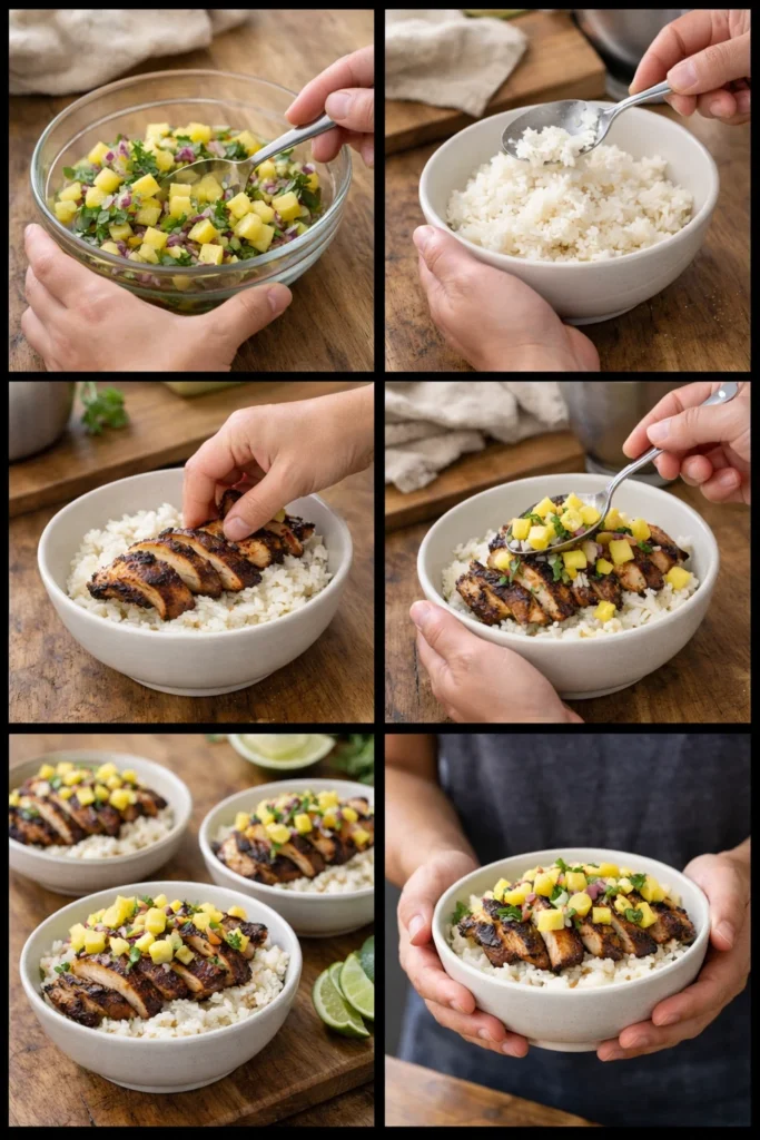 Jerk Chicken Bowl with Pineapple Salsa