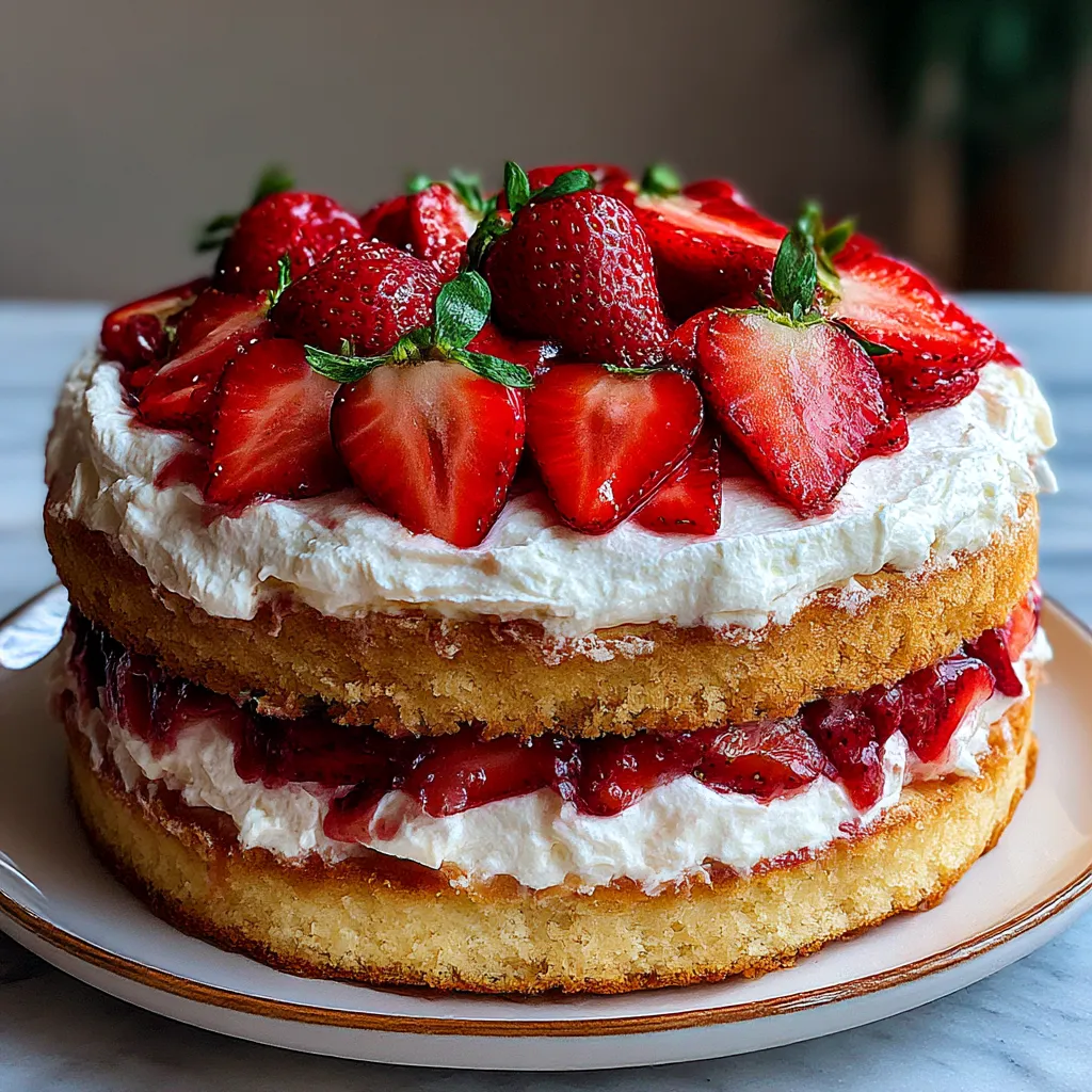 Moist Strawberry Shortcake Cake