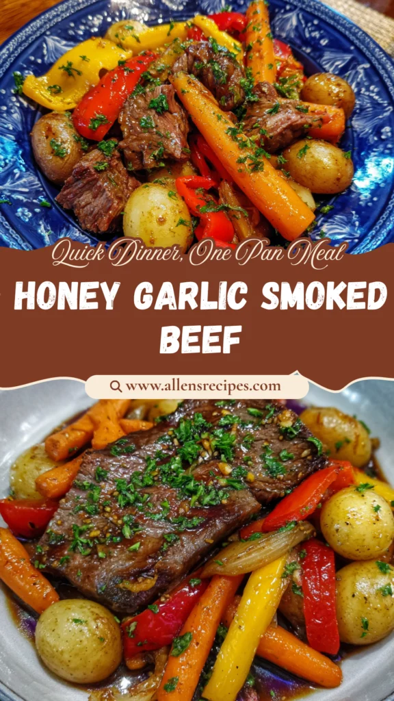One-Pan Honey Garlic Smoked Beef & Veggies