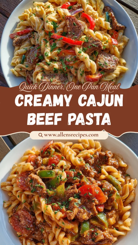 One-Pot Creamy Spicy Cajun Beef Pasta