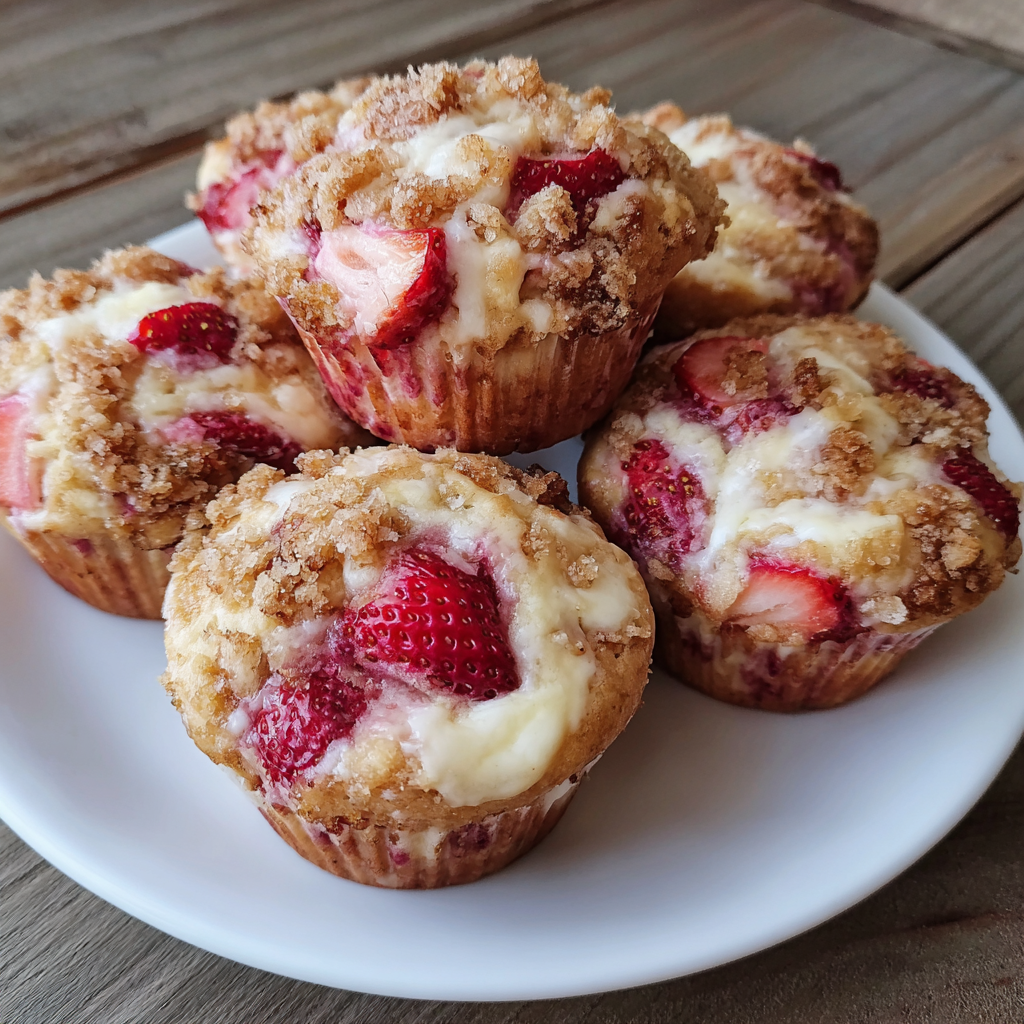 Soft Strawberry Cream Cheese Muffins