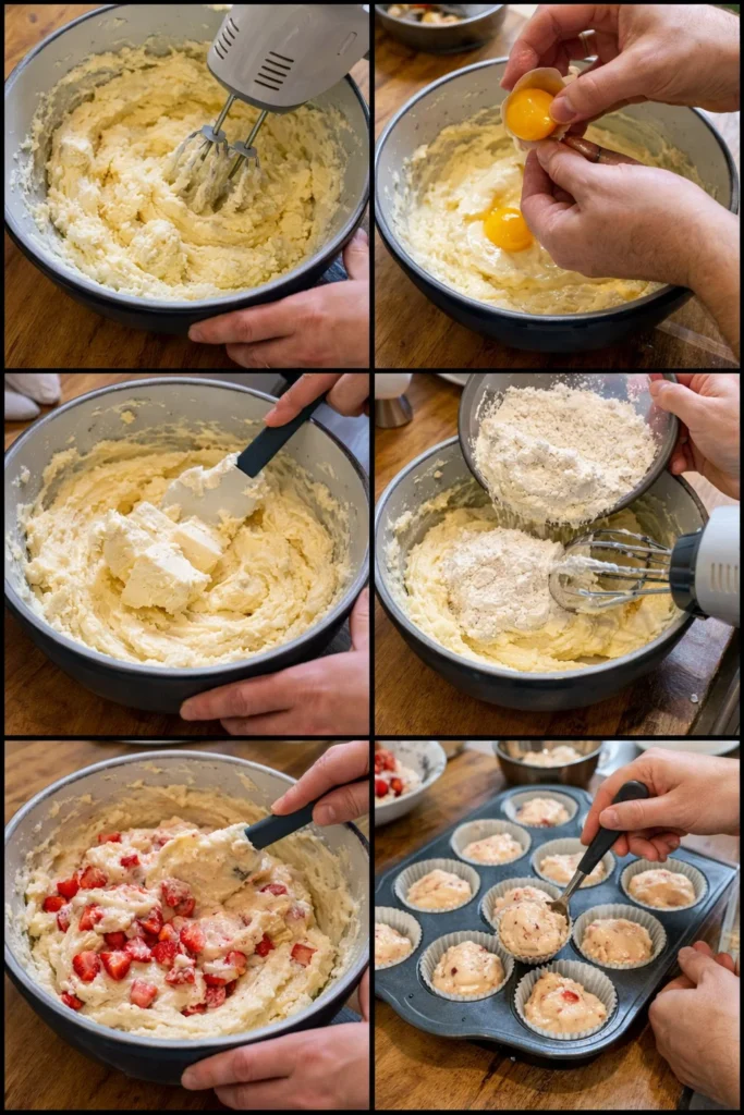 Soft Strawberry Cream Cheese Muffins