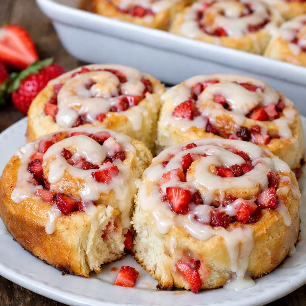 Soft and Fluffy Strawberry Cinnamon Rolls