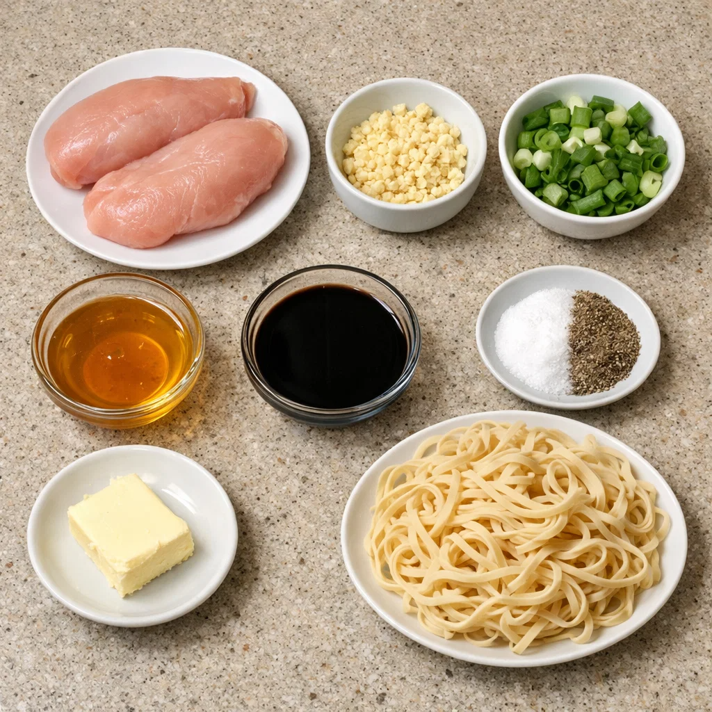 Sticky Garlic Chicken Noodles