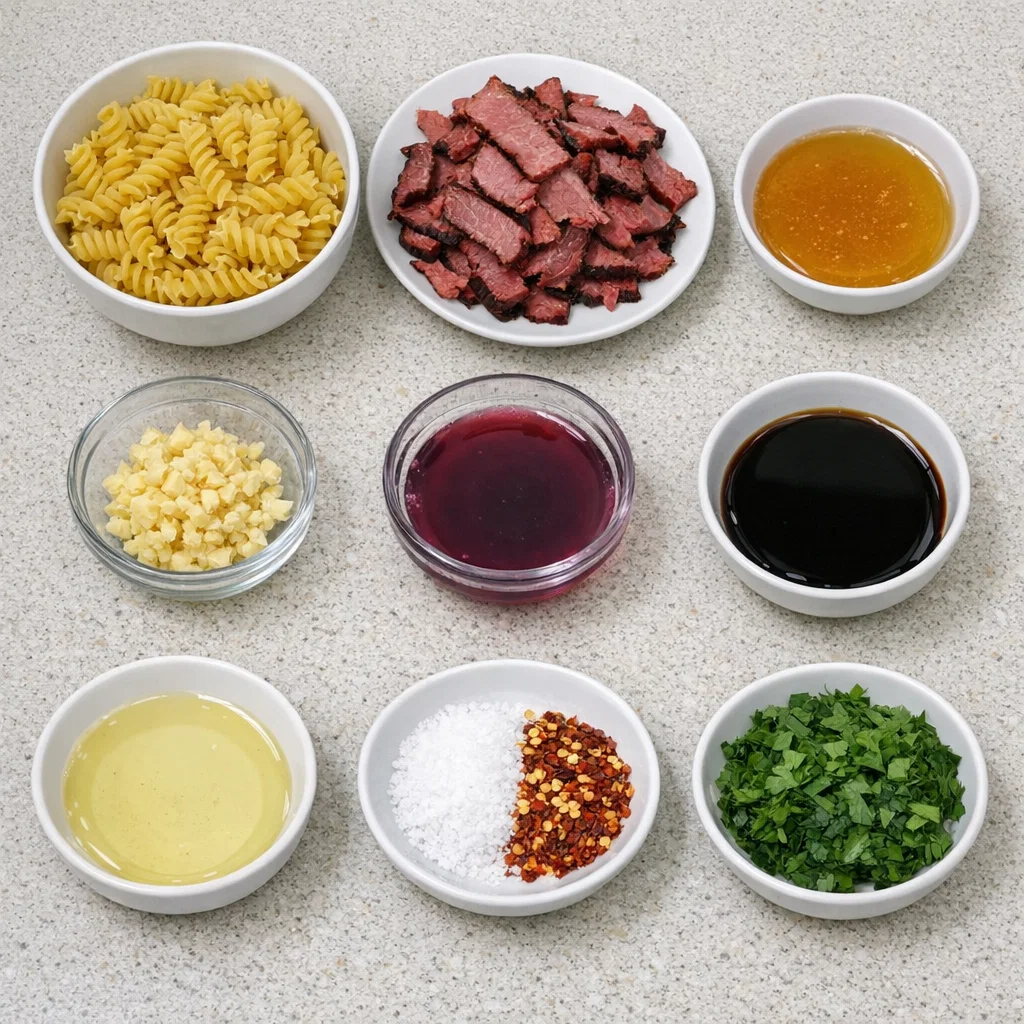 Sticky Honey Garlic Smoked Beef Pasta Skillet